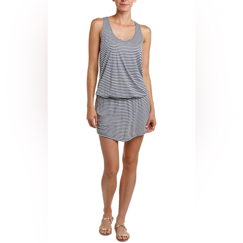 Splendid blue striped racer back dress.